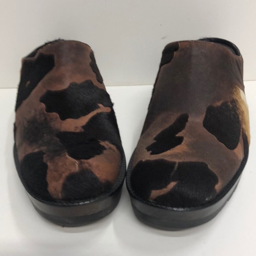 Rodo Made in Italy Brown Pony Mid Heel Clog